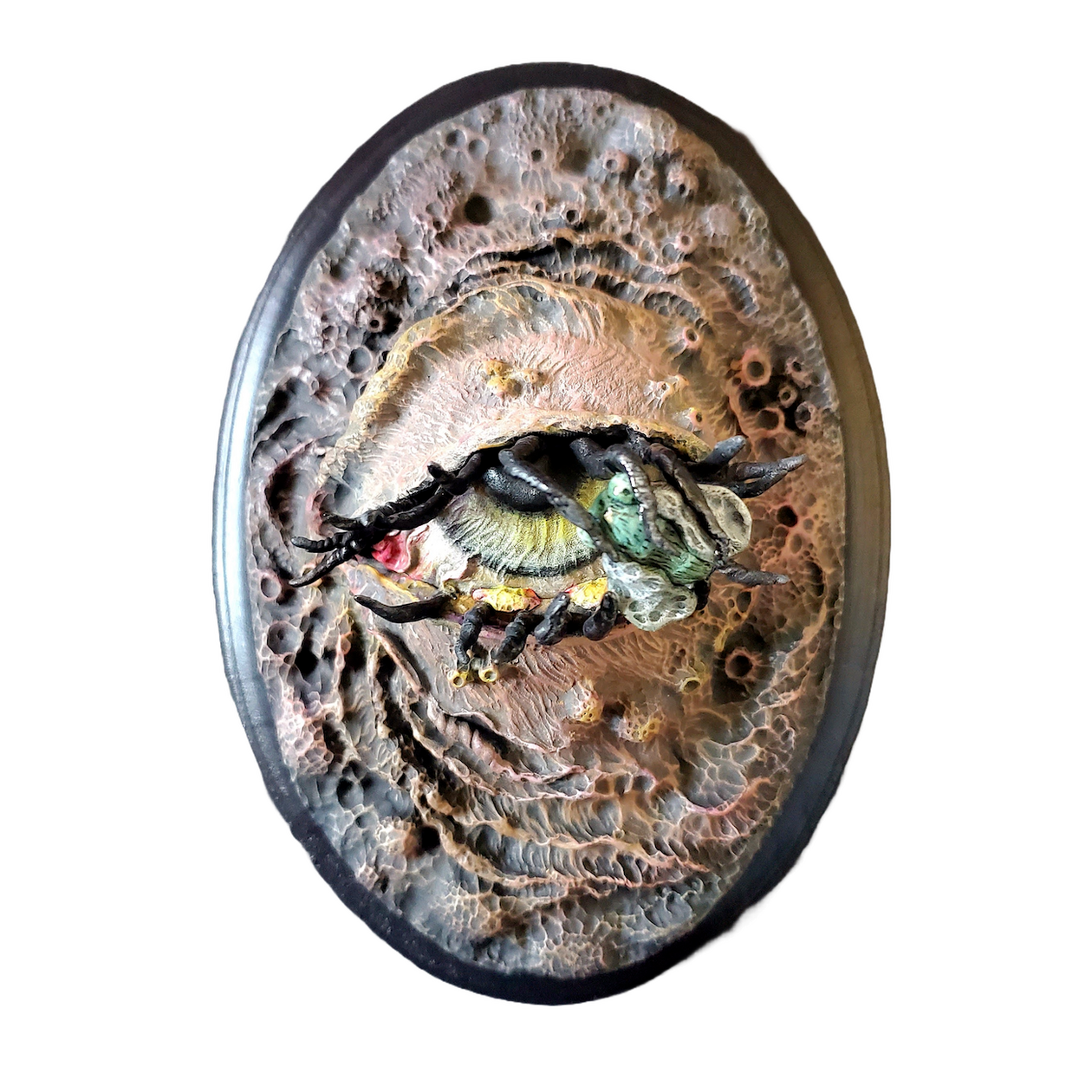 Eye On The Prize, 2023 Acrylic + polymer clay on wood 7 x 5 x 3 in Available; inquire within
