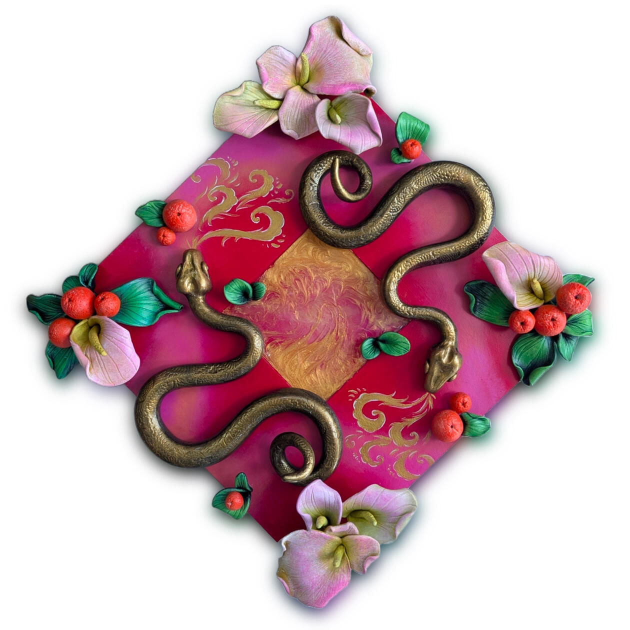 Better Luck Tomorrow, 2025 Acrylic, polymer clay + resin on wood 15 x 15 x 3 in SOLD