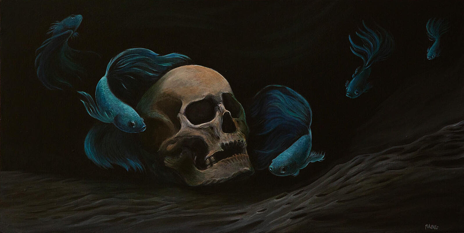 Lost and Found, 2020 Acrylic on cradled wood panel 10 x 20 in Available; inquire within