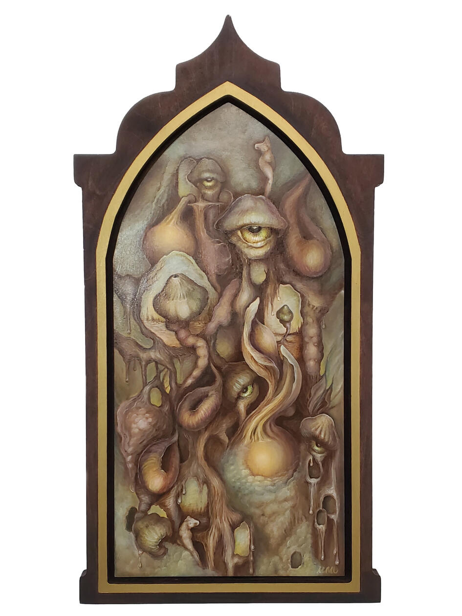 Outside Looking In, 2021 Acrylic on wood panel 20 x 11 in Available; inquire within